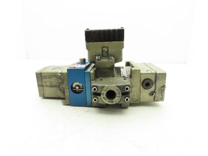 Ross Controls 3573A6152 Pneumatic Double Valve L-G Monitor 120V Solenoid 1/2"NPT