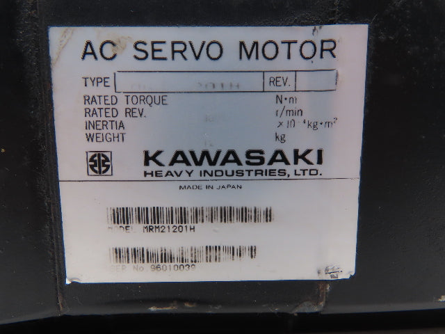 Kawasaki MRM21201H AC Servo Motor 6.67Nm 3000 RPM