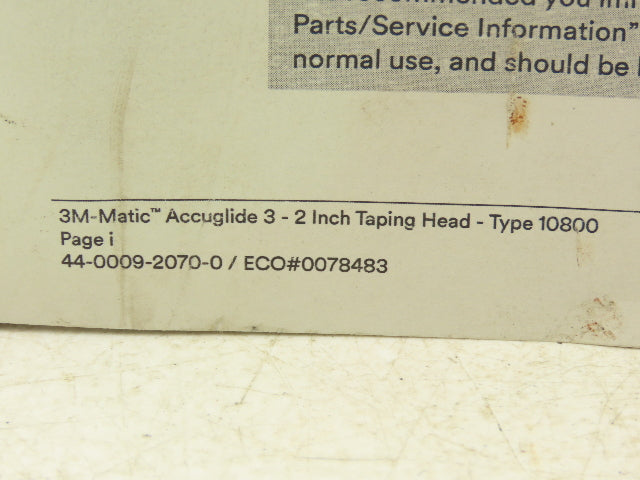 3-M 44-0009-2070-0 Parts & Service Manuel 3-M-Matic AccuGlide Scotch 40 Page