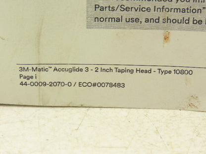 3-M 44-0009-2070-0 Parts & Service Manuel 3-M-Matic AccuGlide Scotch 40 Page