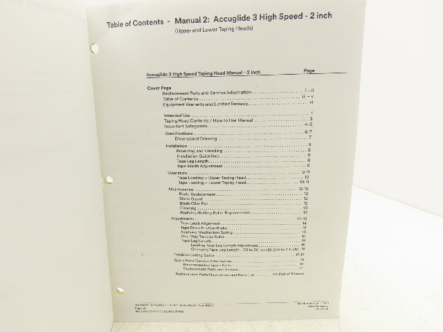 3-M 44-0009-2070-0 Parts & Service Manuel 3-M-Matic AccuGlide Scotch 40 Page