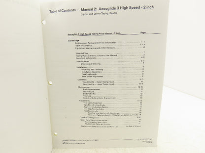 3-M 44-0009-2070-0 Parts & Service Manuel 3-M-Matic AccuGlide Scotch 40 Page