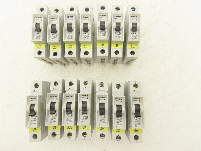 Siemens 5SX21 B10 Single-Pole 10A Miniature Circuit Breaker Lot of 14