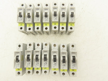 Siemens 5SX21 B10 Single-Pole 10A Miniature Circuit Breaker Lot of 14
