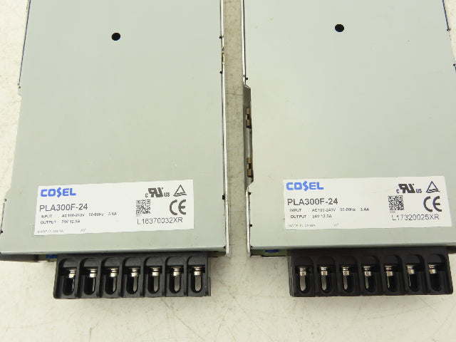 Cosel PLA300F-24 Power Supply Input 100-240 VAC Output 24VDC/12.5A Lot of 2