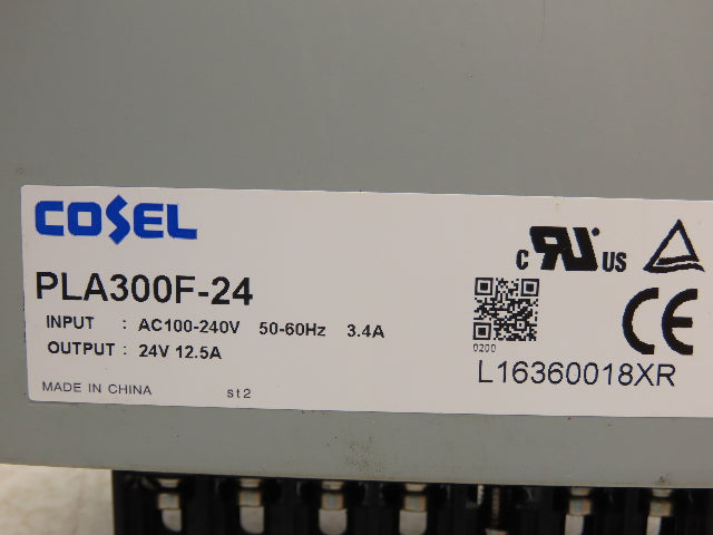 Cosel PLA300F-24 Power Supply Input 100-240 VAC Output 24VDC/12.5A Lot of 3