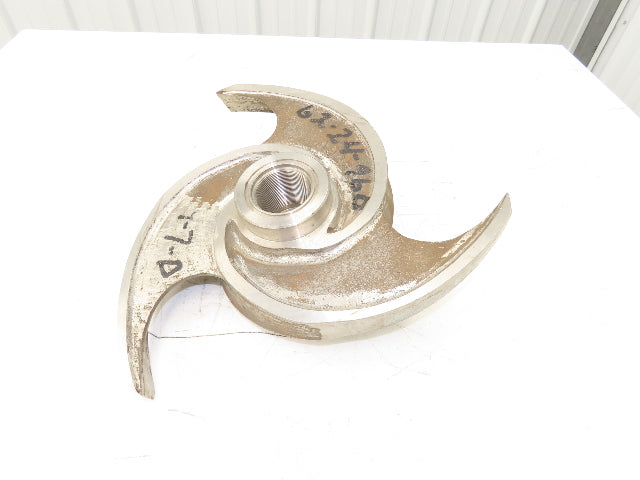 A90534-C 316SS Stainless Impeller 3-Blade 2-1/4" Threaded Bore 14"OD