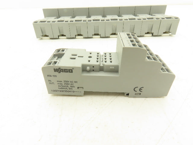 Wago 858-100 14-Pin Relay Socket Terminal Block Spring Cage Lot of 9
