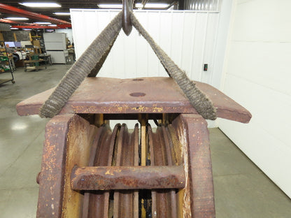 Lorain 20 Ton 3-Sheave Snatch Block Crane Lifting Swivel Hook Wire Rope Pulley