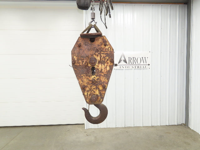 Lorain 20 Ton 3-Sheave Snatch Block Crane Lifting Swivel Hook Wire Rope Pulley