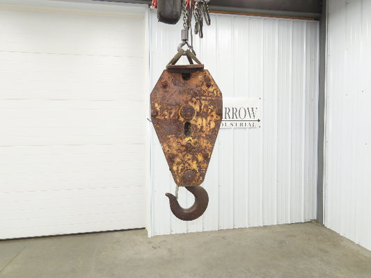 Lorain 20 Ton 3-Sheave Snatch Block Crane Lifting Swivel Hook Wire Rope Pulley
