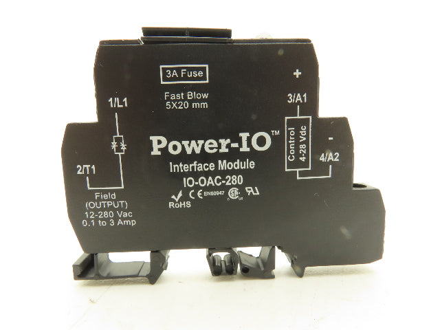 Power-IO IO-OAC-280 AC Output Interface 4-28VDC to 12-280VAC 3 Amp Lot of 2