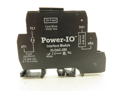 Power-IO IO-OAC-280 AC Output Interface 4-28VDC to 12-280VAC 3 Amp Lot of 2