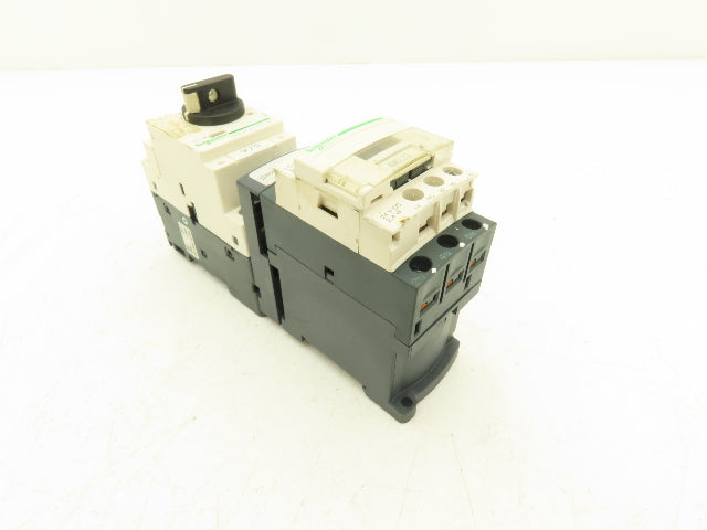 Schneider GV2-P10/4-6.3A Manual Motor Starter 5Hp Overload w Contactor Lot of 2