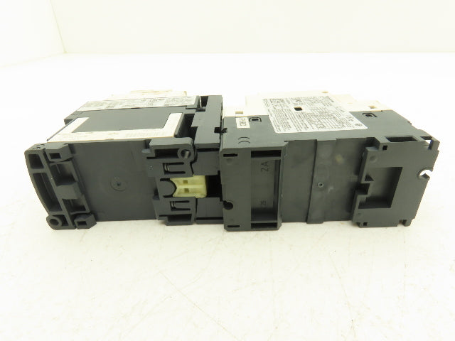 Schneider GV2-P10/4-6.3A Manual Motor Starter 5Hp Overload w Contactor Lot of 2