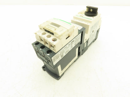 Schneider GV2-P10/4-6.3A Manual Motor Starter 5Hp Overload w Contactor Lot of 2