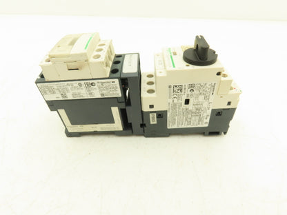 Schneider GV2-P10/4-6.3A Manual Motor Starter 5Hp Overload w Contactor Lot of 2