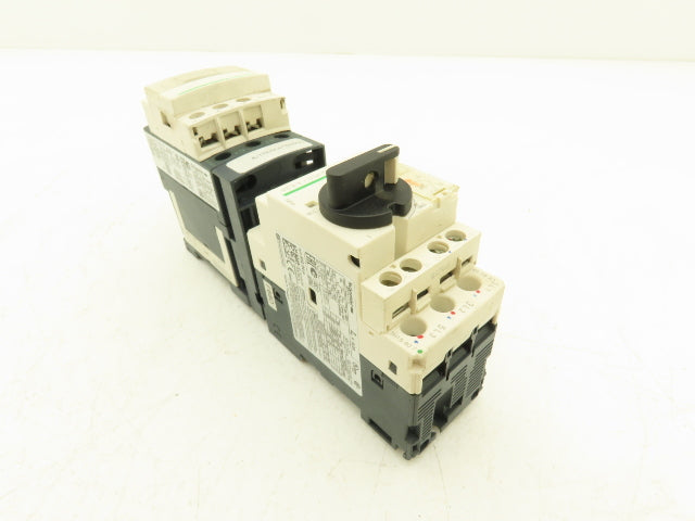 Schneider GV2-P10/4-6.3A Manual Motor Starter 5Hp Overload w Contactor Lot of 2