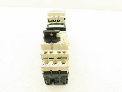 Schneider GV2-P10/4-6.3A Manual Motor Starter 5Hp Overload w Contactor Lot of 2