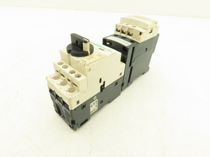 Schneider GV2-P10/4-6.3A Manual Motor Starter 5Hp Overload w Contactor Lot of 2