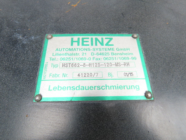 Heinz HST662-8-H125-120-MS-RH Indexing Cam Drive Gear Reducer 8-Station