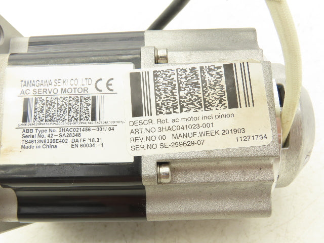 ABB 3HAC021456-001/04 AC Servo Motor 3PH Pinion Shaft Robotics