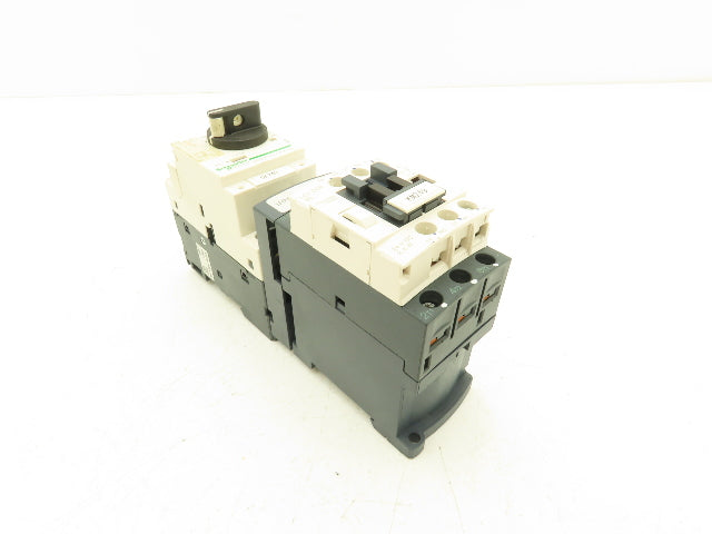 Schneider GV2-P10/4-6.3A Manual Motor Starter 5Hp Overload w Contactor Lot of 2