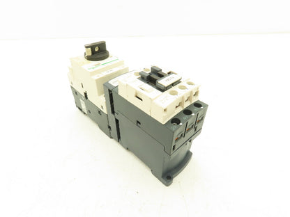 Schneider GV2-P10/4-6.3A Manual Motor Starter 5Hp Overload w Contactor Lot of 2