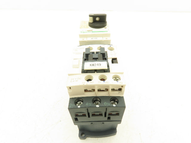 Schneider GV2-P10/4-6.3A Manual Motor Starter 5Hp Overload w Contactor Lot of 2