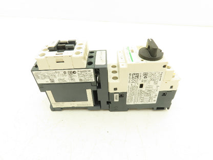 Schneider GV2-P10/4-6.3A Manual Motor Starter 5Hp Overload w Contactor Lot of 2