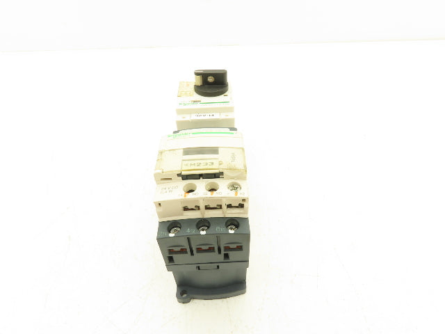 Schneider GV2-P14/4-6.3A Manual Motor Starter Overload w Contactor 3 Ph Lot of 2