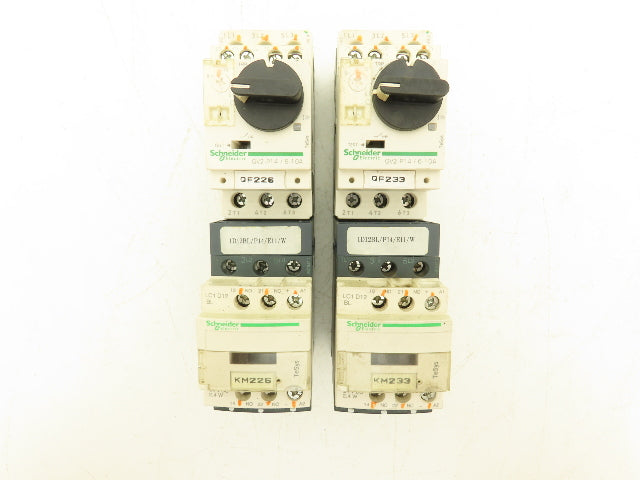 Schneider GV2-P14/4-6.3A Manual Motor Starter Overload w Contactor 3 Ph Lot of 2