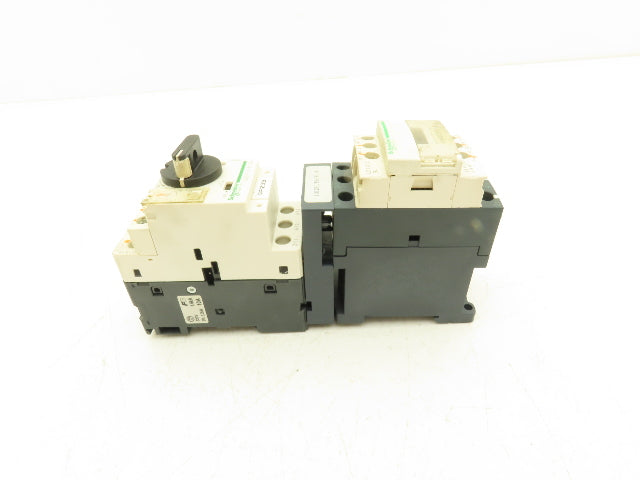 Schneider GV2-P14/4-6.3A Manual Motor Starter Overload w Contactor 3 Ph Lot of 2