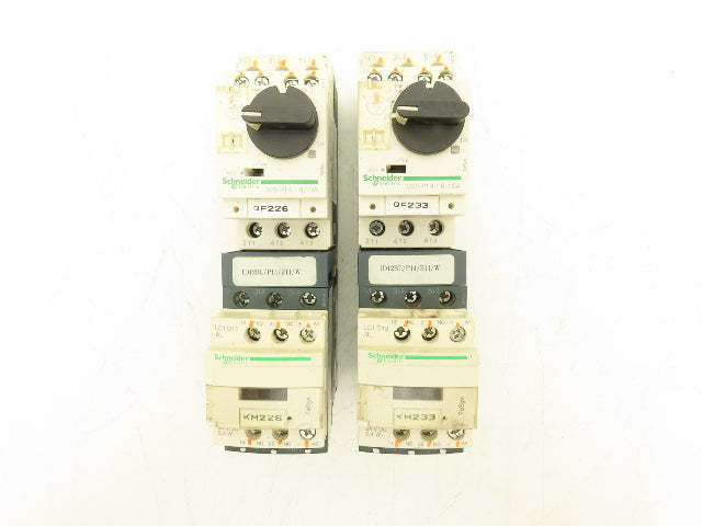 Schneider GV2-P14/4-6.3A Manual Motor Starter Overload w Contactor 3 Ph Lot of 2
