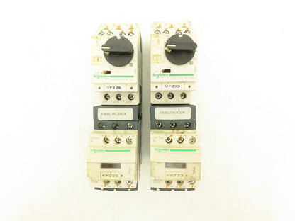 Schneider GV2-P14/4-6.3A Manual Motor Starter Overload w Contactor 3 Ph Lot of 2