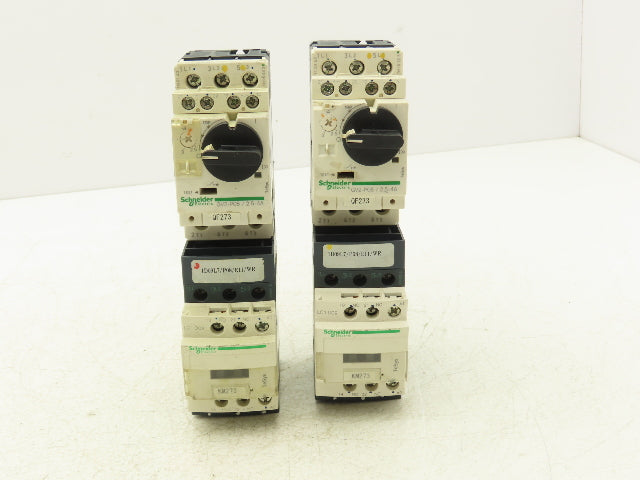 Schneider GV2-P08/2.5-4A Manual Motor Starter Overload w Contactor 3 Ph Lot of 2