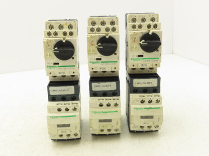 Schneider GV2-P08/2.5-4A Manual Motor Starter Overload w Contactor 3 Ph Lot of 3