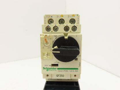 Schneider GV2-P08/2.5-4A Manual Motor Starter Overload w Contactor 3 Ph Lot of 2
