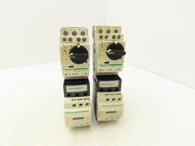 Schneider GV2-P08/2.5-4A Manual Motor Starter Overload w Contactor 3 Ph Lot of 2