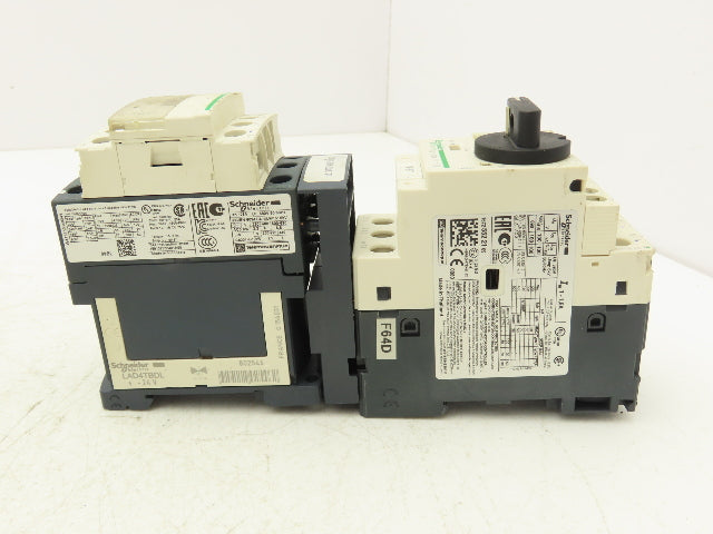 Schneider GV2-P06/1-1.6A Manual Motor Starter Overload w Contactor 3 Ph Lot of 2