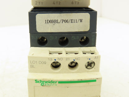 Schneider GV2-P06/1-1.6A Manual Motor Starter Overload w Contactor 3 Ph Lot of 2
