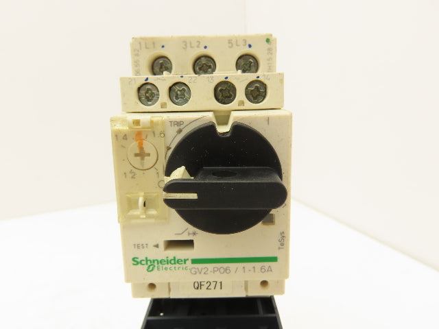 Schneider GV2-P06/1-1.6A Manual Motor Starter Overload w Contactor 3 Ph Lot of 2