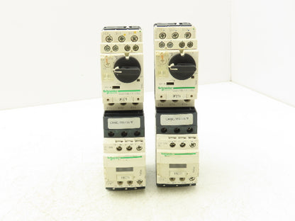 Schneider GV2-P06/1-1.6A Manual Motor Starter Overload w Contactor 3 Ph Lot of 2