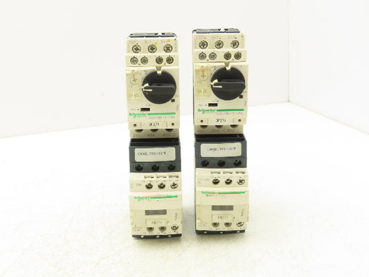 Schneider GV2-P06/1-1.6A Manual Motor Starter Overload w Contactor 3 Ph Lot of 2