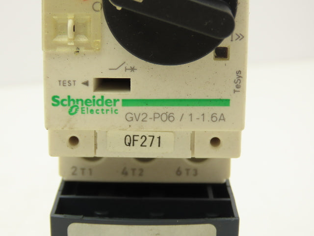 Schneider GV2-P06/1-1.6A Manual Motor Starter Overload w Contactor 3 Ph Lot of 3