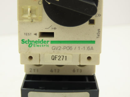 Schneider GV2-P06/1-1.6A Manual Motor Starter Overload w Contactor 3 Ph Lot of 3