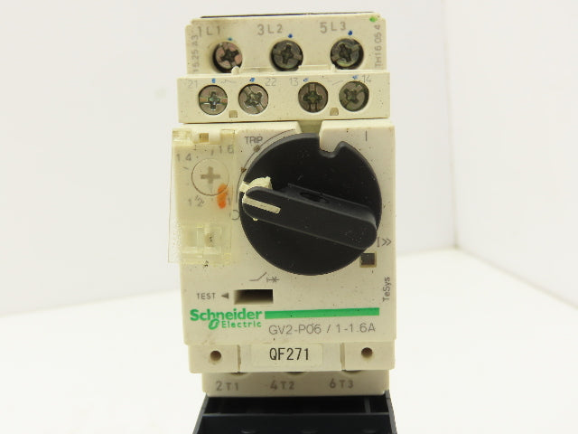 Schneider GV2-P06/1-1.6A Manual Motor Starter Overload w Contactor 3 Ph Lot of 3