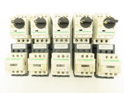 Schneider GV2-P04/0.4-0.63A Manual Motor Starter Overload w Contactor Lot of 5