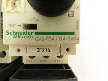 Schneider GV2-P04/0.4-0.63A Manual Motor Starter Overload w Contactor Lot of 5