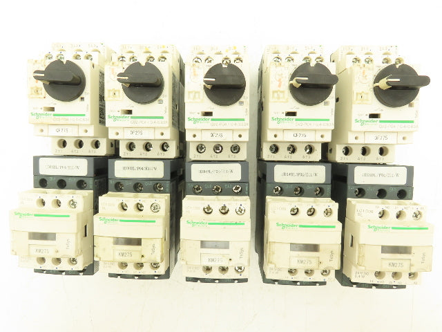 Schneider GV2-P04/0.4-0.63A Manual Motor Starter Overload w Contactor Lot of 5